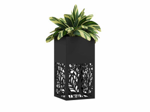 Kwietnik metalowy AŻUROWY A01 30x30x60 - czarny mat