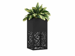 Kwietnik metalowy AŻUROWY A02 30x30x60 - czarny mat