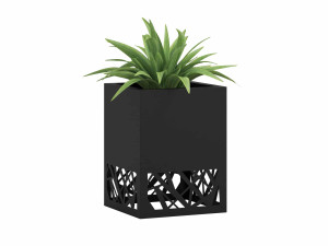 Kwietnik metalowy AŻUROWY A03 30x30x40 - czarny mat