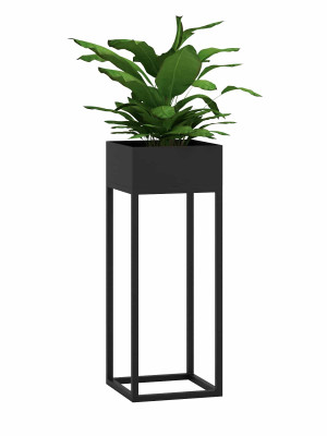 Kwietnik metalowy Loft industrialny l - czarny mat