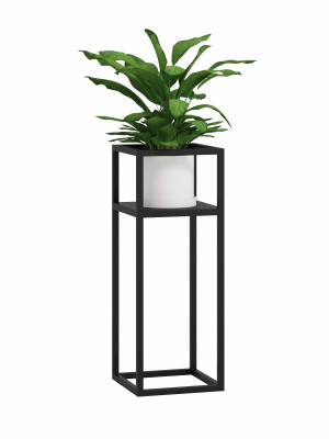 Kwietnik metalowy Loft industrialny półka l - czarny mat