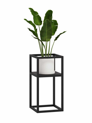 Kwietnik metalowy Loft industrialny półka m - czarny mat