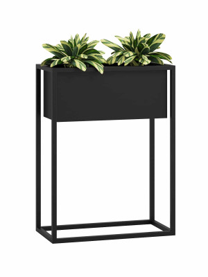 Kwietnik z wewnętrzną donicą 30x60x80 - czarny mat