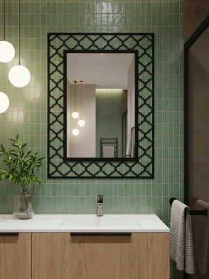 Lustro metalowe Maroko L06 75 cm - miedziany