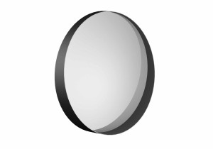 Lustro Bergen metalowe asymetryczne styl skandynawski 60 cm - czarny matowy