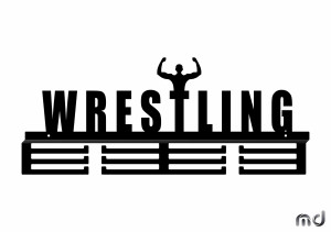 Wieszak na medale Wrestling 60 cm - miedziany
