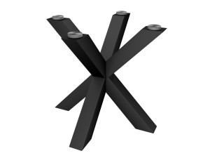Noga metalowa do stolika pod blat szklany Pająk Slim S - czarny mat