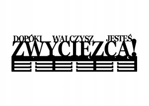 Uchwyt na medale dla faceta Dopóki walczysz 80 cm - czarny, matowy, metalowy