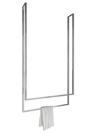 Wieszak na ręczniki sufitowy podwójny stal nierdzewna chrom L