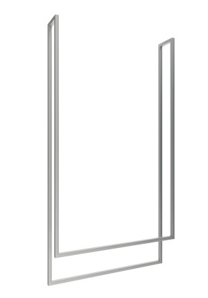 Wieszak na ręczniki sufitowy podwójny stal nierdzewna szlif L