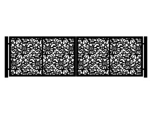 Brama dwuskrzydłowa Nicola 400×120 cm - biały matowy