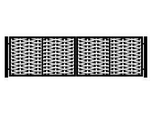 Brama dwuskrzydłowa Nina 400×120 cm - biały matowy