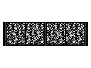 Brama dwuskrzydłowa Luisa 400×120 cm - czarny mat