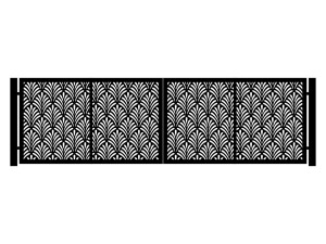 Brama dwuskrzydłowa Kenza 400×120 cm - biały matowy