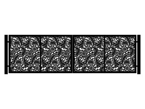 Brama dwuskrzydłowa Lisa 400×120 cm - biały matowy