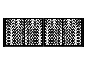 Brama dwuskrzydłowa Giulia 400×150 cm - biały matowy