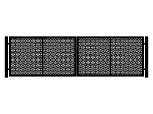 Brama dwuskrzydłowa Caterina 400×120 cm - biały matowy