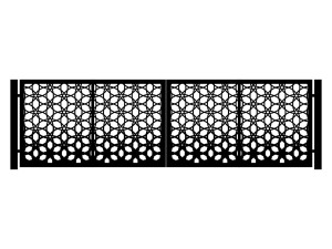 Brama dwuskrzydłowa Azzurra 400×120 cm - czarny mat