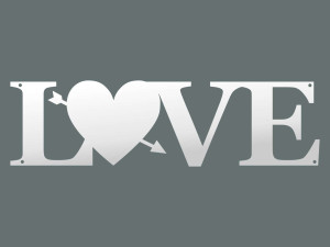 Dekoracja ścienna metalowa Serce Love DES029 80 cm - biały matowy