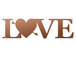 Dekoracja ścienna metalowa Serce Love DES029 80 cm - miedziany