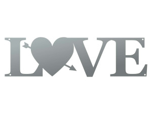 Dekoracja ścienna metalowa Serce Love DES029 80 cm - srebrny