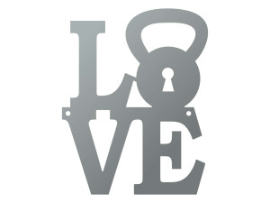 Dekoracja ścienna metalowa Love DES032 30 cm - srebrny
