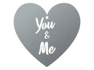 Dekoracja ścienna metalowa Serce You&Me 20cm - srebrny