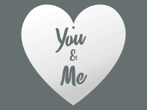 Dekoracja ścienna metalowa Serce You&Me 35 cm - biały matowy