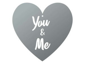 Dekoracja ścienna metalowa Serce You&Me 35 cm - srebrny