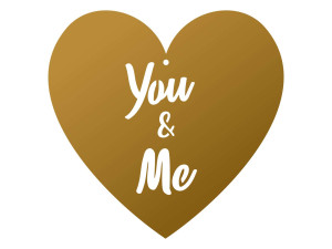 Dekoracja ścienna metalowa Serce You&Me 35 cm - złoty