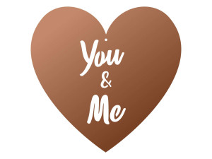 Dekoracja ścienna metalowa Serce You&Me 50cm - miedziany