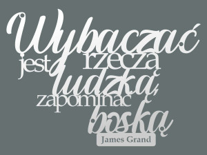 Napis cytat na ścianę Wybaczać DES068 40 cm - biały matowy