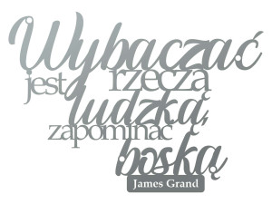 Napis cytat na ścianę Wybaczać DES068 40 cm - srebrny