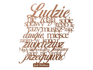 Napis cytat na ścianę Ludzie 40 cm - miedziany