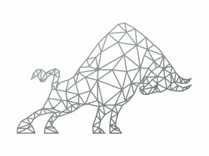 Dekoracja ścienna geometryczna Byk 90 cm - srebrny