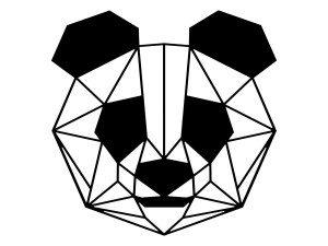 Dekoracja ścienna metalowa Panda 80 cm - miedziany