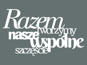 Cytat napis na ścianę Razem 45 cm - biały matowy