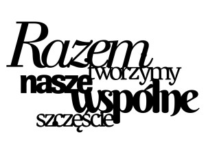 Cytat napis na ścianę Razem 45 cm - czarny mat