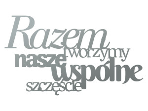 Cytat napis na ścianę Razem 45 cm - srebrny