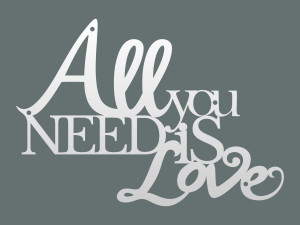 Cytat napis na ścianę All you need 50 cm - biały matowy