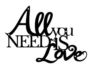 Cytat napis na ścianę All you need 50 cm - czarny mat