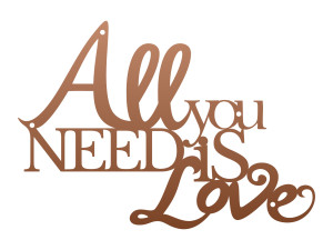 Cytat napis na ścianę All you need 50 cm - miedziany