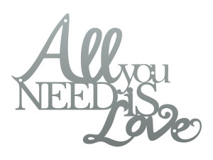 Cytat napis na ścianę All you need 50 cm - srebrny