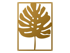 Dekoracja ścienna metalowa Monstera 70 cm - złoty
