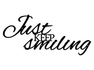 Napis metalowy ścienny Just keep smiling 100 cm - czarny mat