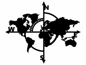 Metalowa mapa świata na ścianę - czarny mat - 50