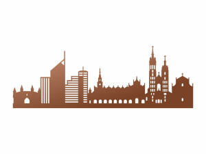 Panorama Miasto Kraków Dekoracja ścienna - miedziany - 50