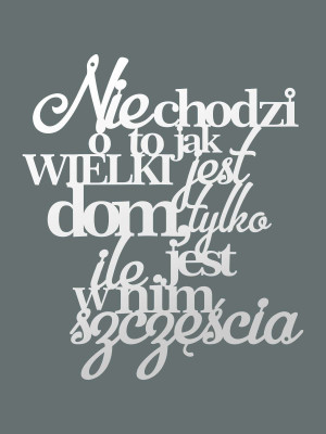 Dekoracja metalowa napis Sentencja na ścianę KNS020 40 cm - biały matowy