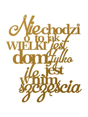 Dekoracja metalowa napis Sentencja na ścianę KNS020 40 cm - złoty
