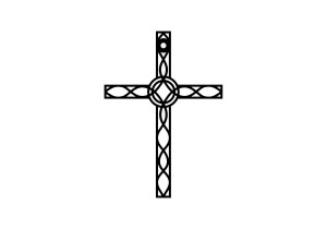 Krzyż metalowy KNS024 15 cm - miedziany